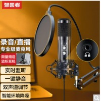 智国者电脑麦克风直播录音笔记本usb有线声卡专业配音设备电容收音麦