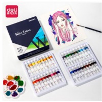 得力(deli)水彩颜料 36色12ml 大容量画画美术专用 便携专业级学生儿童绘画套装便
