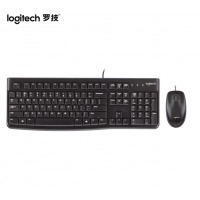 罗技（Logitech）MK120 键鼠套装 有线键鼠套装 办公键鼠套装 电脑键盘 USB即插即用 全尺寸 黑色