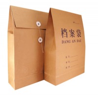 温妤 WXPYUA4牛皮纸档案袋企业招标投标袋 空白档案袋带表格 /加厚资料竖式文件袋 20cm档案袋