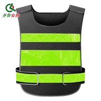 齐鲁安然 反光背心 晶格反光衣马甲 交通骑行马甲 道路安全警示马甲环卫施工执勤安全服 黑色