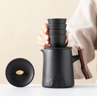 京东京造 旅行茶具一壶四杯户外便携功夫茶具套装快客杯 简易陶瓷泡茶杯