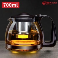 天喜(TIANXI)玻璃茶壶 加厚耐热大容量泡茶器壶304不锈钢茶漏可拆洗过滤内胆凉水壶功