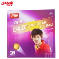 红双喜DHS红双喜赛顶黄一星训练乒乓球大包装120只装