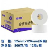 洁客 800g/卷 大盘纸 92*120mm 四层 12卷/箱