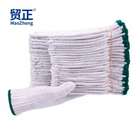 贸正(MaoZheng) 线手套劳保 加厚防滑耐磨工地干活工业防护劳工棉线劳保用品手套700绿口12双
