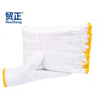 贸正(MAOZHENG) 线手套劳保 加厚防滑耐磨工地干活工业防护劳工棉线劳保用品手套500黄边60双