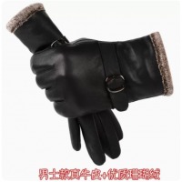 手套男冬天皮质骑车手套加绒加厚保暖