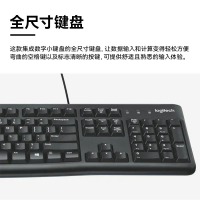 罗技（Logitech） MK121P（MK120同款）有线键鼠套装 USB办公键盘鼠标套装即插即用 MK121P黑色