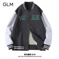 GLM森马集团品牌棒球服夹克 中灰/绿闪电