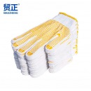 贸正(MaoZheng) 线手套劳保 点胶加厚防滑耐磨工地防护干活工业用品棉线防护手套黄色600点珠60双