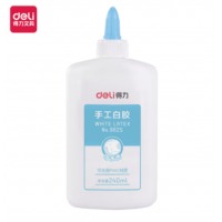 得力(deli)240ml可水洗白胶 学生手工DIY液体胶水 白色9625