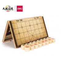 得力(deli) 中国象棋套装折叠棋盘 大号4.8cm 原木色象棋33735