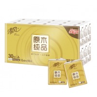 清风(APP)手帕纸 原木金装4层6张*30包纸手帕 4层厚韧 便携出行