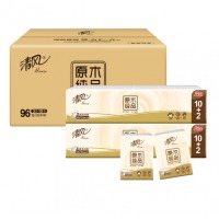 清风(APP) 手帕纸 原木纯品3层10张*96包 无香 便携随身 (整箱销售)