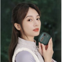 佳佰 暖手宝充电暖宝宝 迷你便携复古暖手充电宝二合一 迷绿