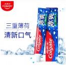 高露洁三重冰爽薄荷牙膏120g 清新口气去牙渍含冰爽因子薄荷牙膏家庭装