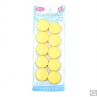 信发（TRNFA）平面磁扣 办公磁铁/吸铁石/磁粒磁钉白板专用磁钉 直径30mm 卡装*10粒黄色