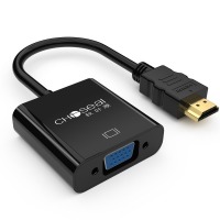 秋叶原（CHOSEAL）HDMI转VGA线转接头 高清视频转换器带音频线带供电 QS693