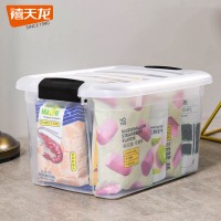 禧天龙 加厚大号透明带轮收纳箱儿童玩具衣服整理箱文件书籍储物箱 24升无轮 445*337
