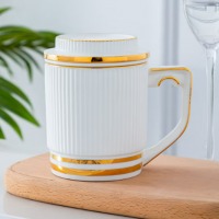 陶相惠 陶瓷茶杯带盖过滤茶泡茶杯防烫茶水分离花茶杯办公杯子可定制