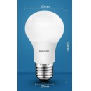 飞利浦LED灯泡家用节能超亮照明光源灯泡恒亮型 E27螺口球泡 8W 6500K