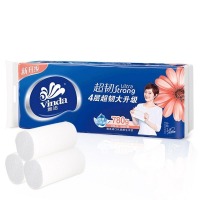 维达卷纸无芯4层花之韵780g家用卫生纸实心超韧纸巾实芯厕纸10卷1提 10卷一提装