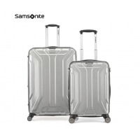 Samsonite/新秀丽拉杆箱男女通用行李箱飞机轮旅行箱时尚轻盈TS7*25003银色20+28英寸组合套装