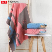 金号纯棉加厚浴巾 家用吸水洗澡巾 男女加厚大毛巾 140*72cm 500g 红色