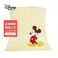 迪士尼（Disney）毛巾纯棉割绒柔软毛圈 唐老鸭粉嫩婴儿童浴巾 黄色 60*120cm