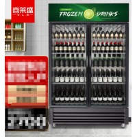 喜莱盛展示柜冷藏大容量风冷商用陈列冷柜玻璃门 超市便利店冰箱双门啤酒饮料柜XLS-G800