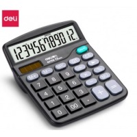 得力(deli)双电源桌面办公计算器 12位大屏幕桌面计算机 办公文具用品 837ES