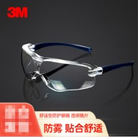 3M 护目镜10434 防雾防液体喷溅 防尘防风防护眼镜 舒适型劳保眼镜 透明 1副