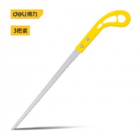 得力（deli）3把装 双面磨齿墙板锯 园林园艺木工锯子户外小手锯 DL580701