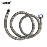 安赛瑞 不锈钢波纹单头软管 面盆水槽龙头冷热通用304尖头管进水管 标准通用4分 长约60