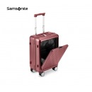Samsonite/新秀丽拉杆箱男女通用行李箱前开口旅行箱登机箱简约波纹TT9*10004酒红色20英寸