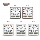 康巴丝(COMPAS) 挂钟16英寸万年历温湿度计静音创意客厅双日历挂表钟表 2983双液显咖木色