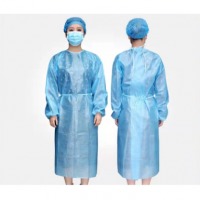 共泰 一次性隔离衣防护服连体全身飞机用套装 蓝色反穿隔离衣