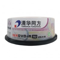 清华同方 光盘 刻录碟片 办公耗材 4.7G 陧磐DVD-R16X(25片装)A级 陧磐D