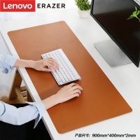 联想（Lenovo）异能者鼠标垫大号 皮质耐磨防滑办公桌垫笔记本电脑垫子 可水洗 ZD5棕