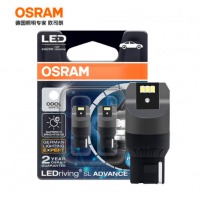 欧司朗（OSRAM） W21W LED车灯刹车灯倒车灯转向灯汽车灯泡辅助灯 9705CW T20单丝白光12V2.5W (两支装)
