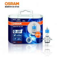 欧司朗(OSRAM) 汽车灯泡 大灯近光灯远光灯远近光一体卤素灯 亮白蓝H4【增亮30%，色温4000K】12V 60/55W