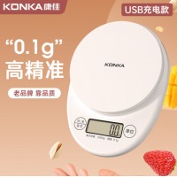 康佳（KONKA）电子秤厨房秤0.1g/5kg高精度家用烘焙秤克称精准充电款