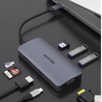海康存储（HIKSEMI）Type-C扩展坞苹果电脑转换器HUB分线八合一拓展坞HDMI转接头VGA适用带PD快充SD/TF读取卡