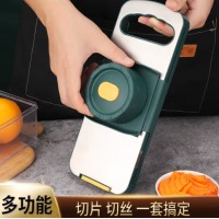 拜杰切菜神器 厨房刨丝器多功能擦丝器切菜机不锈钢切菜器 祖母绿三刀