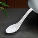 A5 密胺仿瓷白色勺子塑料汤勺翘尾勺创意勾勺饭勺