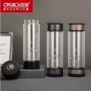 匡迪双层保温玻璃杯茶水分离杯 20925-黑色350ML