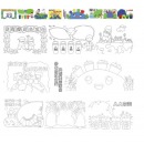 百米涂鸦长画卷图案黑线底稿定制幼儿园童绘画春天游植树节日画布 垃圾分类10米 幅宽0.9米