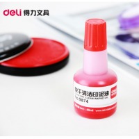 得力（Deli）9874 快干清洁印油 40毫升 红色