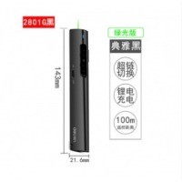 得力 （deli）2801G 可充电激光笔一体式ppt投影仪翻页笔/黑 黑色绿光100m（2801G）
